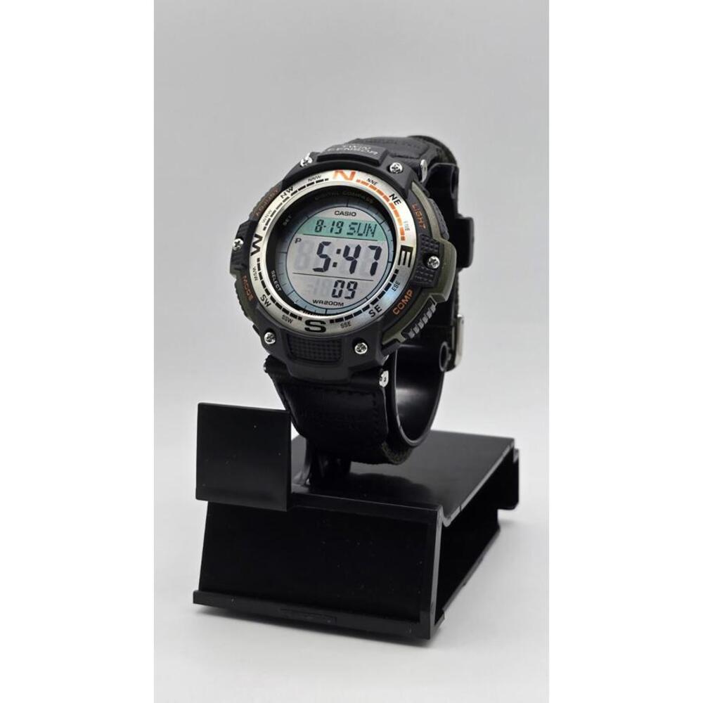 Casio Mens SGW100B-3V Digital Compass Twin Sensor Sport Watch Leather Cloth band